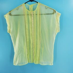 Vintage 60s sheer light green top